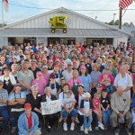 Volunteers gather for prayer early in the day
